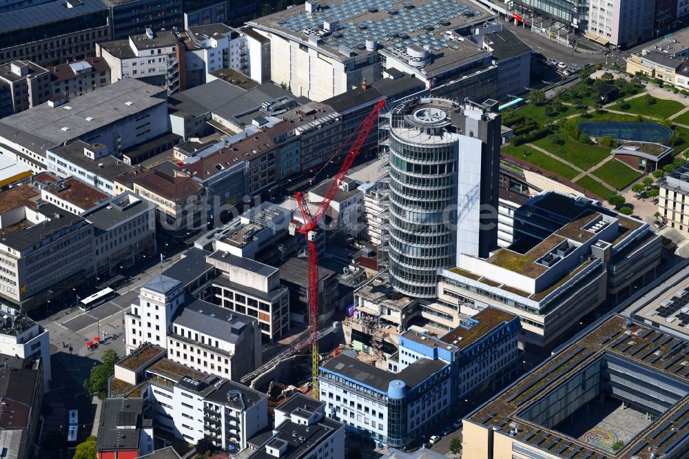 Luftbild Pforzheim - Baustelle zum Neubau der Hauptstelle der Sparkasse Pforzheim Calw in Pforzheim im Bundesland Baden-Württemberg, Deutschland