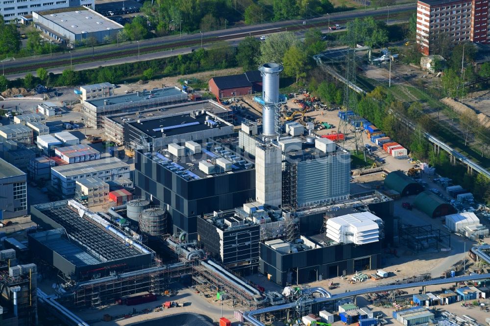 Berlin aus der Vogelperspektive: Baustelle zum Neubau des Heizkraftwerkes - Kraft-Wärme-Kopplungsanlage im Ortsteil Marzahn in Berlin, Deutschland