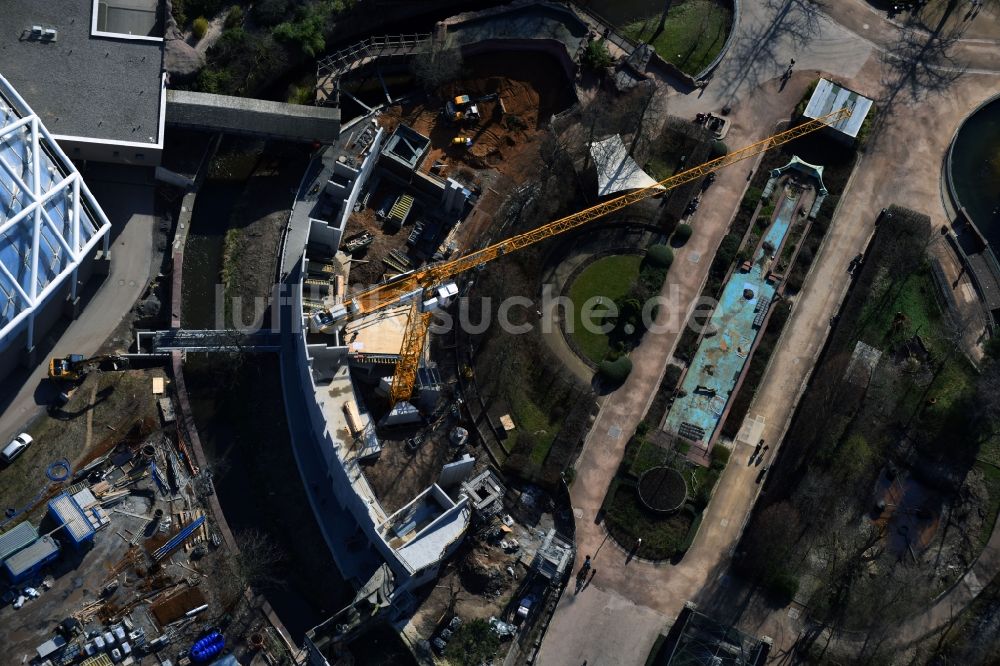 Luftbild Leipzig - Baustelle zum Neubau der Hochgebirgslandschaft Himalaya durch die OTTO HEIL GmbH & Co.KG im Ortsteil Mitte in Leipzig im Bundesland Sachsen