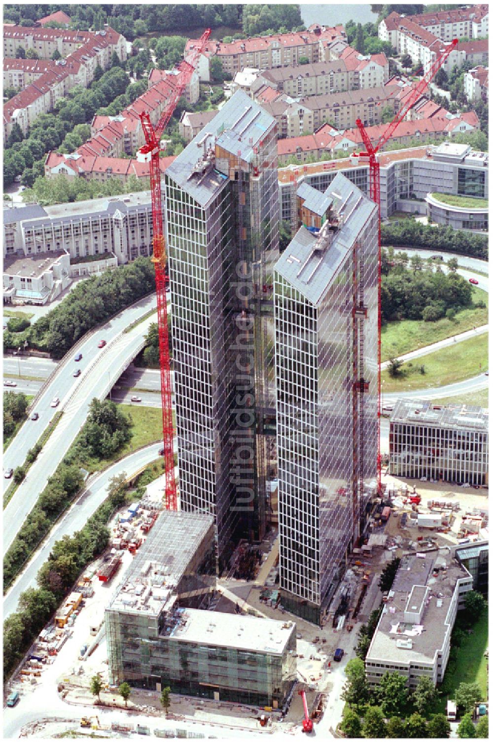 München Von Oben - Baustelle Zum Neubau Des Hochhaus- Gebäudekomplexes ...