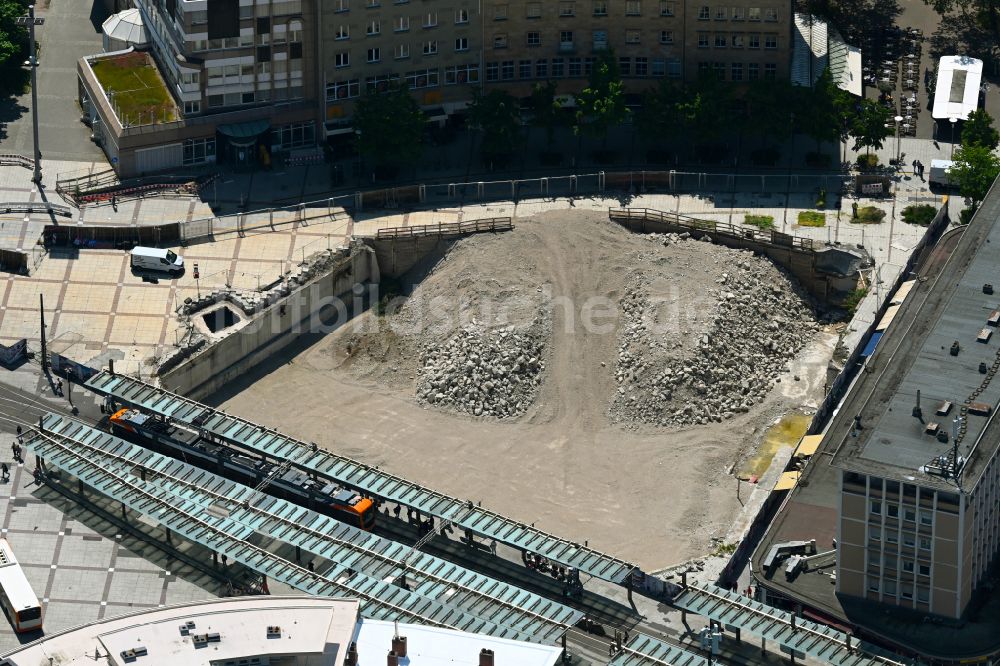 Luftbild Ludwigshafen am Rhein - Baustelle zum Neubau des Hochhaus- Gebäudekomplexes METROPOL in Ludwigshafen am Rhein im Bundesland Rheinland-Pfalz, Deutschland