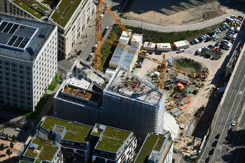 Luftbild Stuttgart - Baustelle zum Neubau des Hochhaus- Gebäudekomplexes TURM AM MAILÄNDER PLATZ (TMP) im Ortsteil Europaviertel in Stuttgart im Bundesland Baden-Württemberg, Deutschland