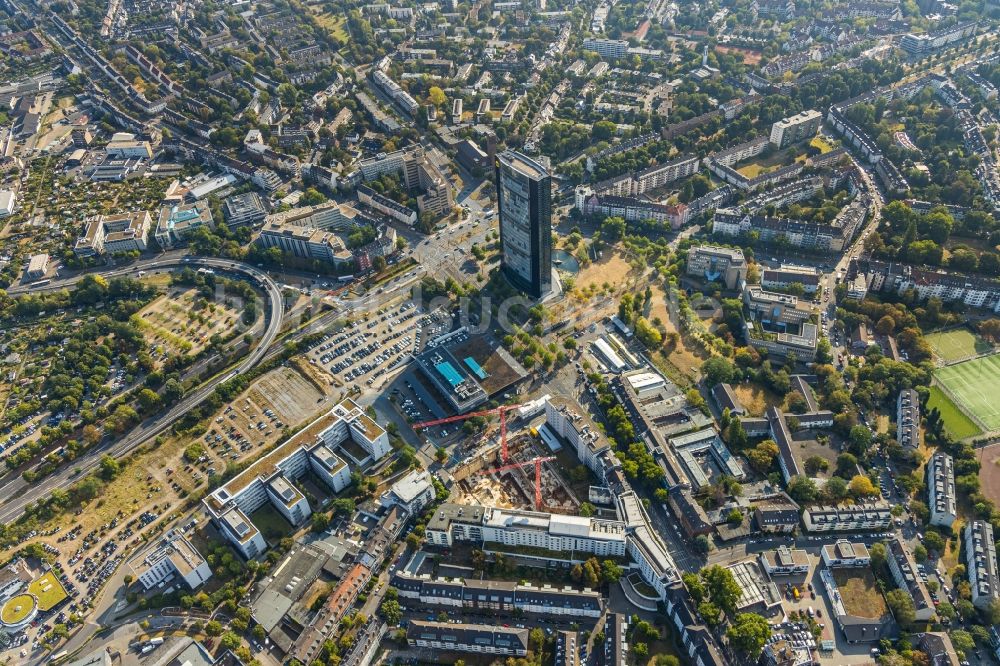 Luftaufnahme Düsseldorf - Baustelle zum Neubau des Hochhaus- Gebäudekomplexes des UpperNord Tower in Düsseldorf im Bundesland Nordrhein-Westfalen, Deutschland