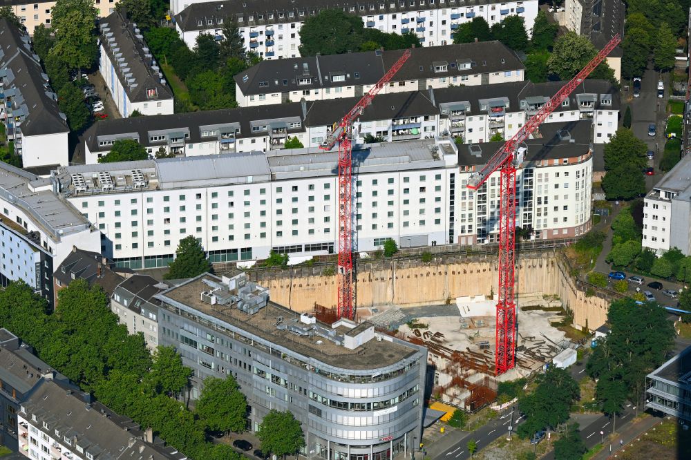 Düsseldorf aus der Vogelperspektive: Baustelle zum Neubau des Hochhaus- Gebäudekomplexes des UpperNord Tower in Düsseldorf im Bundesland Nordrhein-Westfalen, Deutschland