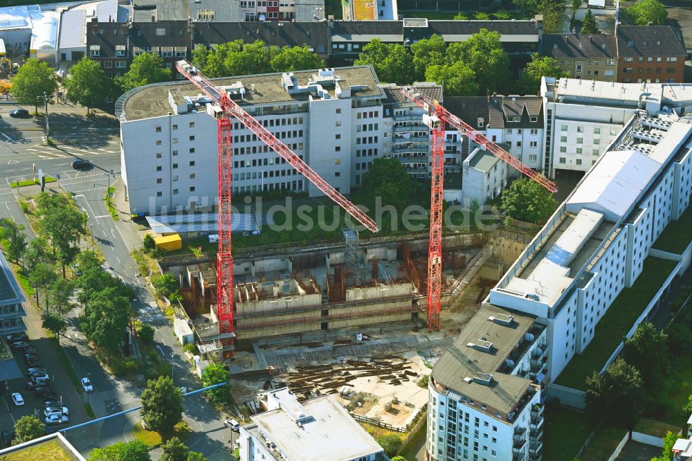 Luftbild Düsseldorf - Baustelle zum Neubau des Hochhaus- Gebäudekomplexes des UpperNord Tower in Düsseldorf im Bundesland Nordrhein-Westfalen, Deutschland