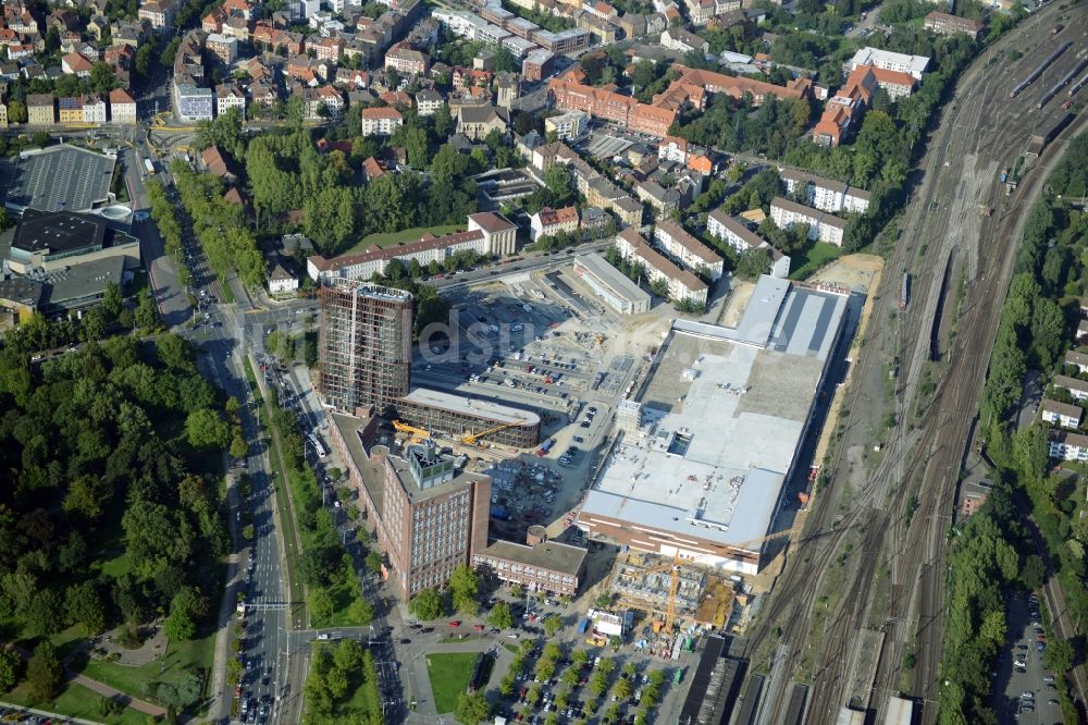 Luftaufnahme Braunschweig - Baustelle zum Neubau des Hochhauses am BRAWOPARK der Volksbank in Braunschweig im Bundesland Niedersachsen