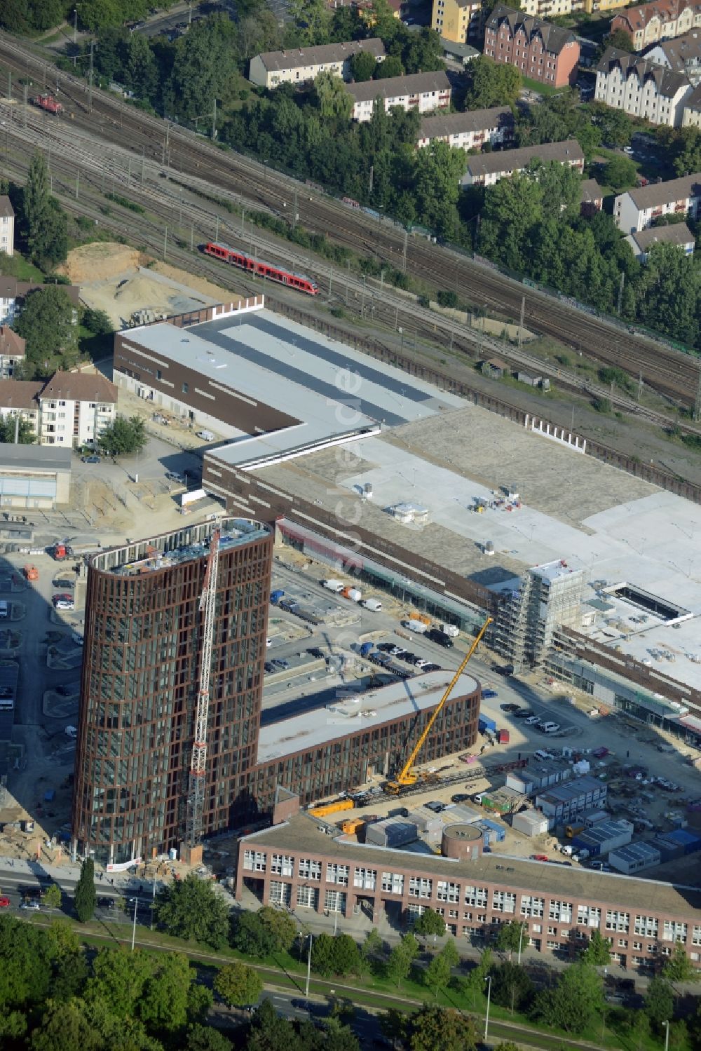 Braunschweig von oben - Baustelle zum Neubau des Hochhauses am BRAWOPARK der Volksbank in Braunschweig im Bundesland Niedersachsen