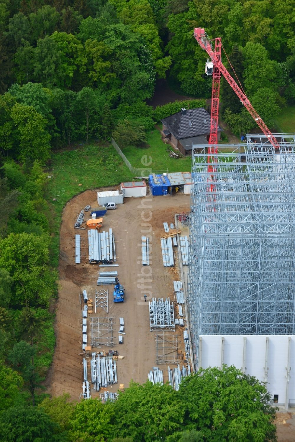 Luftaufnahme Wahlstedt - Baustelle zum Neubau eines Hochregallagers in Wahlstedt im Bundesland Schleswig-Holstein