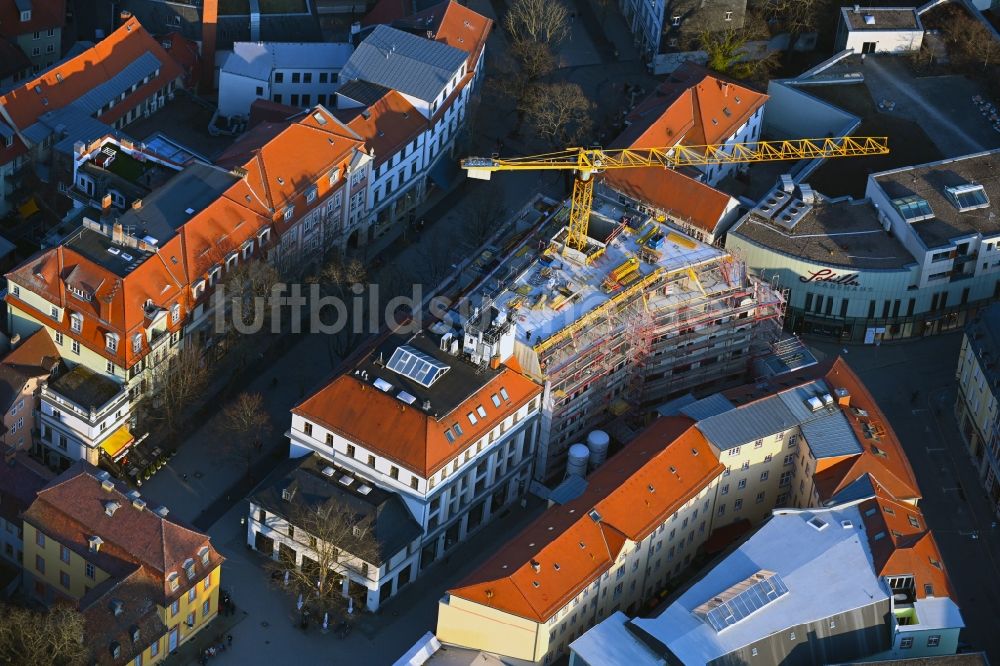 Luftaufnahme Weimar - Baustelle zum Neubau Hotel- und Geschäftshaus Schillerhof in Weimar im Bundesland Thüringen, Deutschland