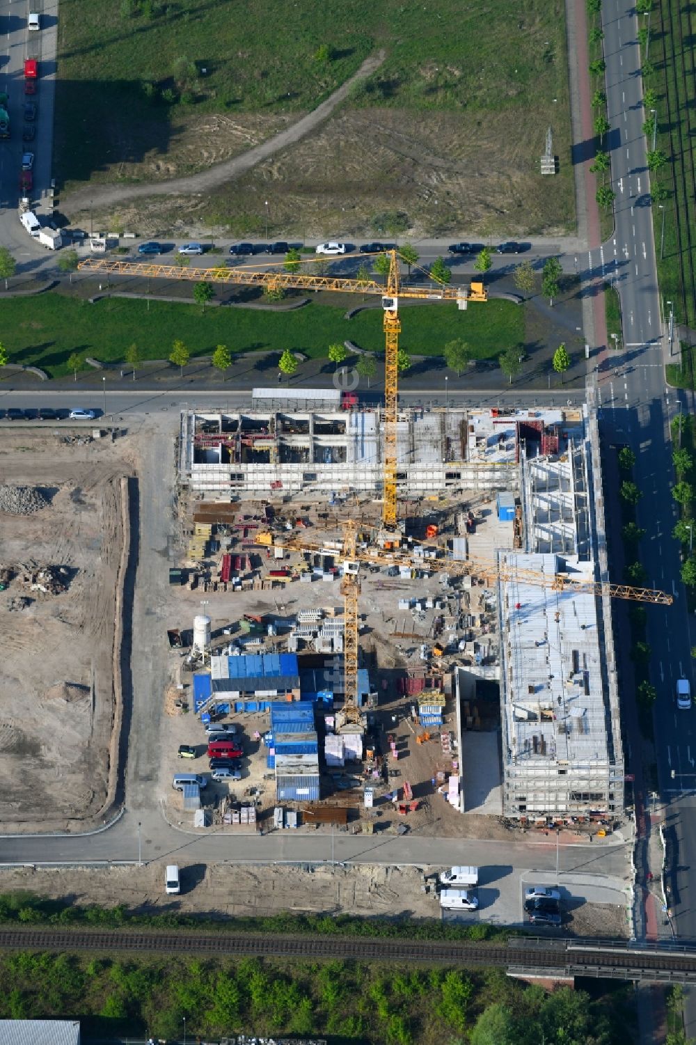 Luftaufnahme Bremen - Baustelle zum Neubau der Hotelanlage in Bremen, Deutschland