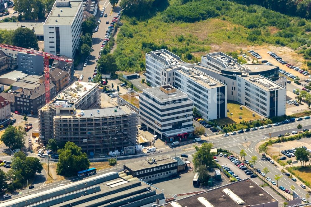 Essen aus der Vogelperspektive: Baustelle zum Neubau der Hotelanlage in Essen im Bundesland Nordrhein-Westfalen, Deutschland