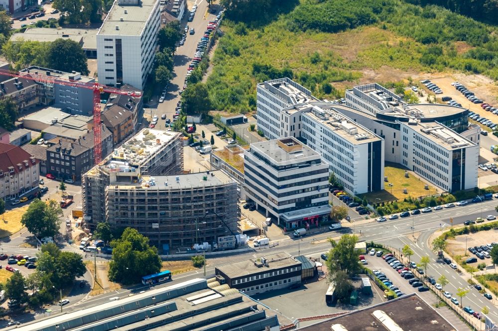 Luftaufnahme Essen - Baustelle zum Neubau der Hotelanlage in Essen im Bundesland Nordrhein-Westfalen, Deutschland