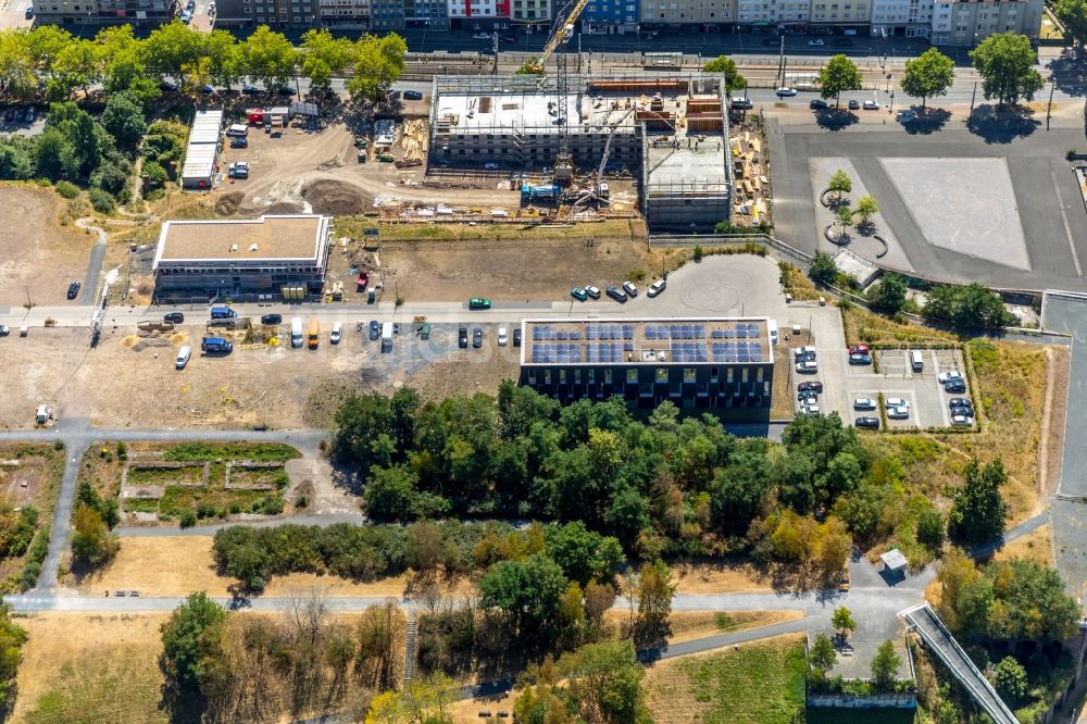 Luftaufnahme Bochum - Baustelle zum Neubau der Hotelanlage der GHOTEL GmbH in Bochum im Bundesland Nordrhein-Westfalen, Deutschland