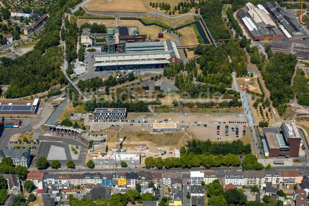 Bochum aus der Vogelperspektive: Baustelle zum Neubau der Hotelanlage der GHOTEL GmbH in Bochum im Bundesland Nordrhein-Westfalen, Deutschland