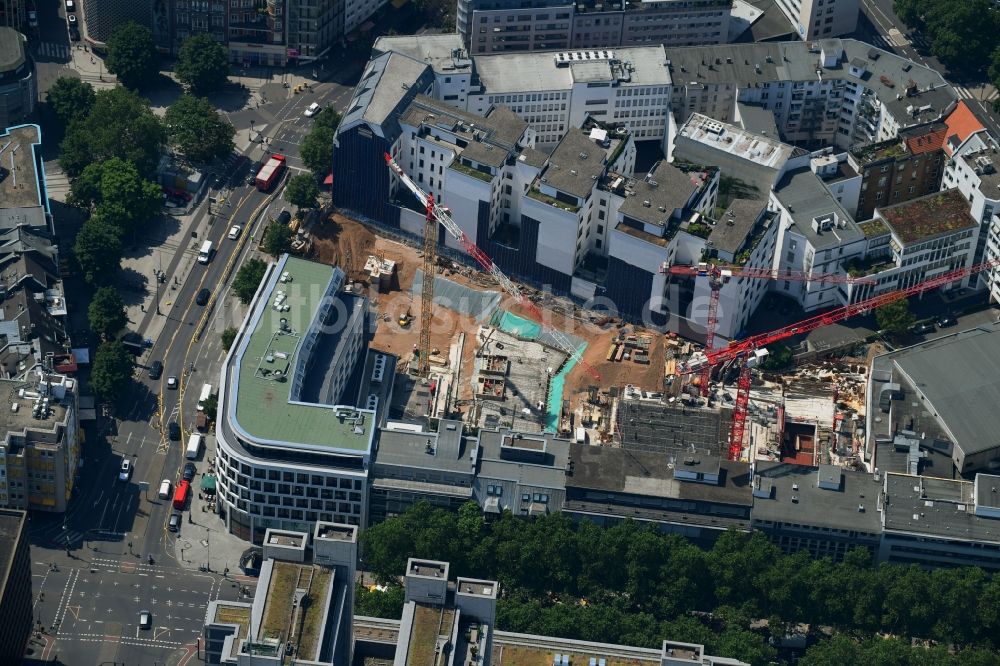 Luftaufnahme Köln - Baustelle zum Neubau der Hotelanlage am Hohenzollernring im Ortsteil Neustadt-Nord in Köln im Bundesland Nordrhein-Westfalen, Deutschland