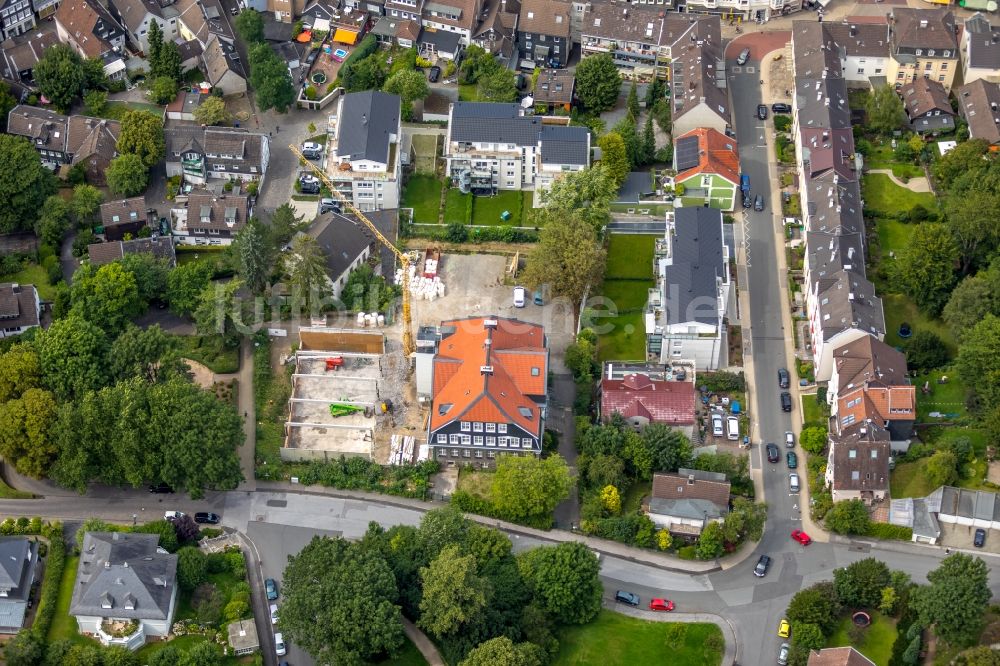 Schwelm von oben - Baustelle zum Neubau der Hotelanlage Hotel Alte Schule Westfalendamm am Westfalendamm in Schwelm im Bundesland Nordrhein-Westfalen - NRW, Deutschland