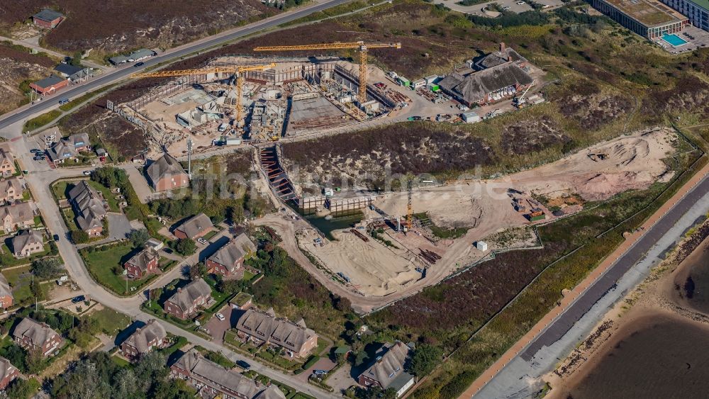 Luftbild List - Baustelle zum Neubau der Hotelanlage Lanserhof auf der Insel Sylt im Bundesland Schleswig-Holstein, Deutschland