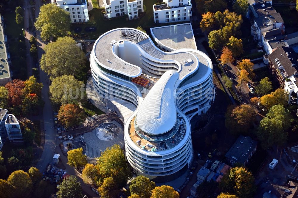 Hamburg aus der Vogelperspektive: Baustelle zum Neubau der Hotelanlage Luxushotel The Fontenay an der Außenalster im Stadtteil Rotherbaum in Hamburg