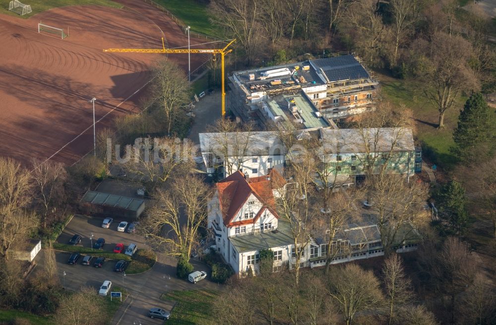 Luftbild Herne - Baustelle zum Neubau der Hotelanlage Parkhotel Herne an der Schaeferstraße in Herne im Bundesland Nordrhein-Westfalen, Deutschland