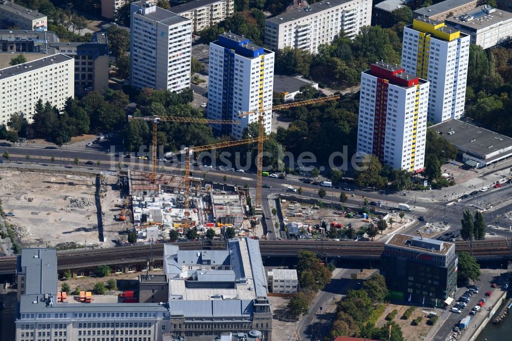 Luftaufnahme Berlin - Baustelle zum Neubau der Hotelanlage The Student Hotel Berlin im Ortsteil Mitte in Berlin, Deutschland