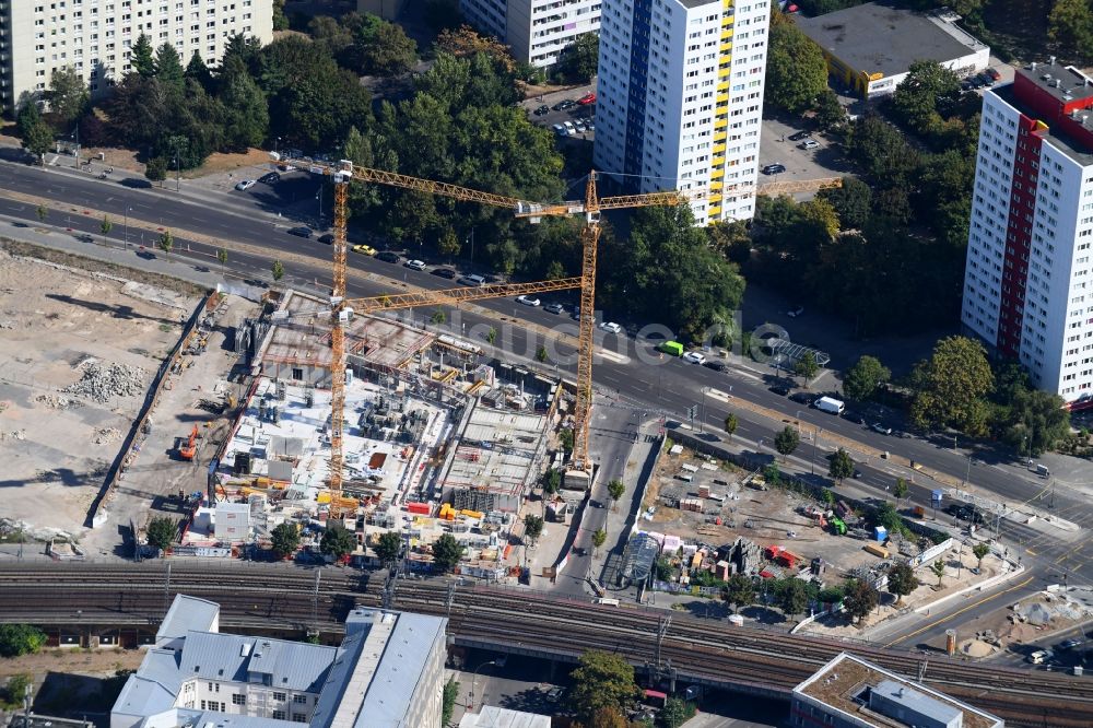 Luftaufnahme Berlin - Baustelle zum Neubau der Hotelanlage The Student Hotel Berlin im Ortsteil Mitte in Berlin, Deutschland