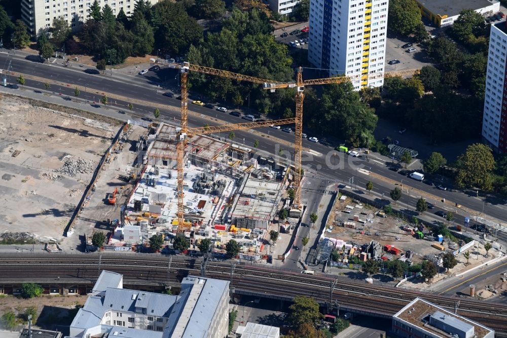 Berlin von oben - Baustelle zum Neubau der Hotelanlage The Student Hotel Berlin im Ortsteil Mitte in Berlin, Deutschland