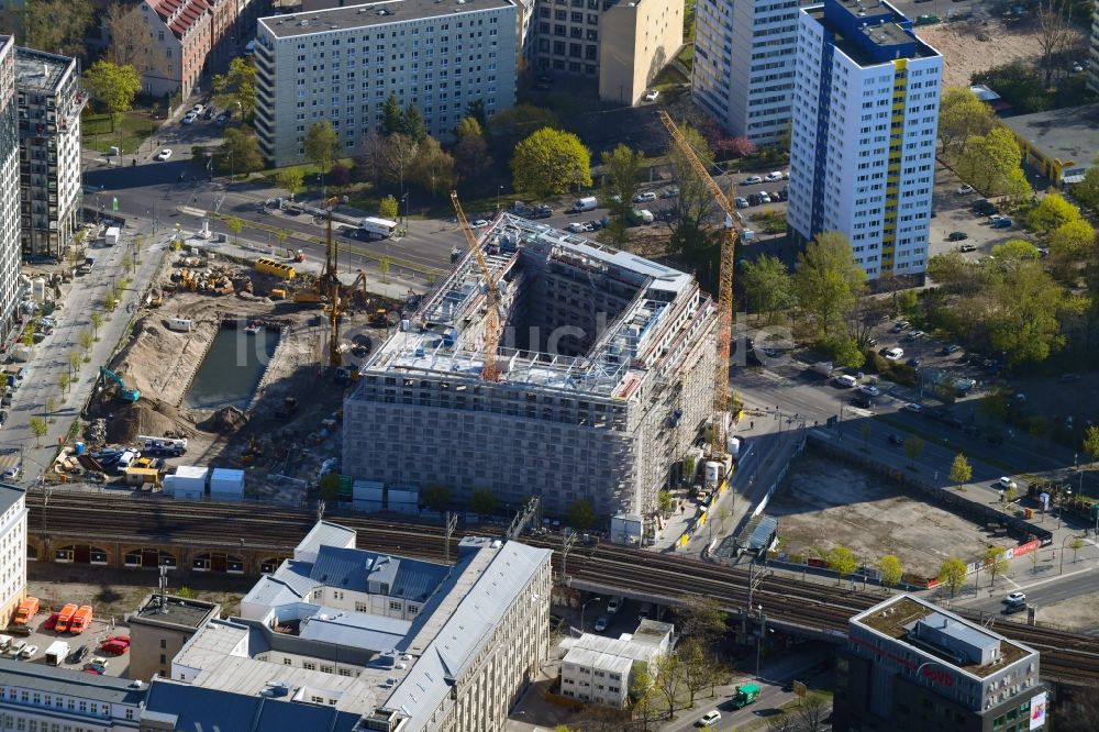 Luftaufnahme Berlin - Baustelle zum Neubau der Hotelanlage The Student Hotel Berlin im Ortsteil Mitte in Berlin, Deutschland