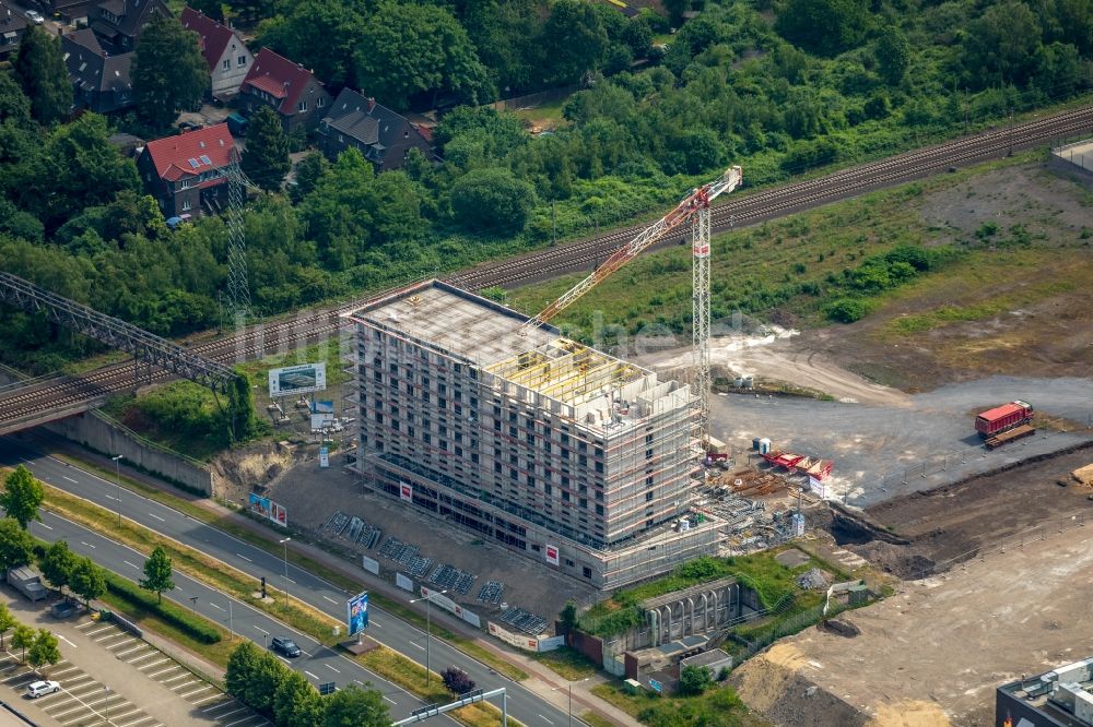 Luftbild Oberhausen - Baustelle zum Neubau der Hotelanlage Super 8 durch die REAL Estate Development GmbH am Brammenring in Oberhausen im Bundesland Nordrhein-Westfalen, Deutschland