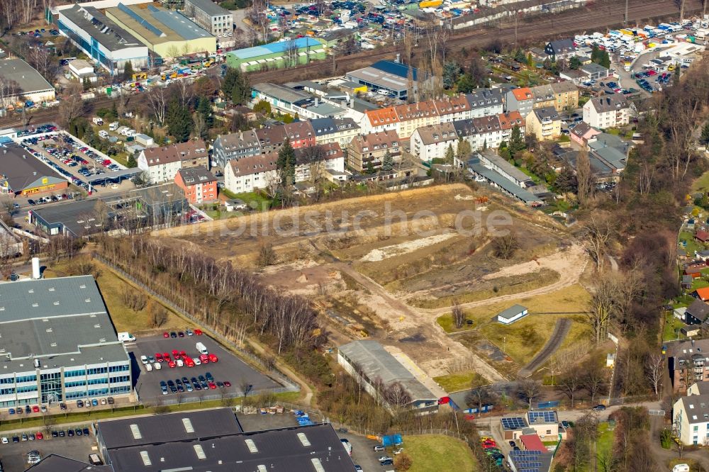 Luftaufnahme Essen - Baustelle zum Neubau eines IKEA Einrichtungsmarktes an der Bottroper Straße in Essen im Bundesland Nordrhein-Westfalen