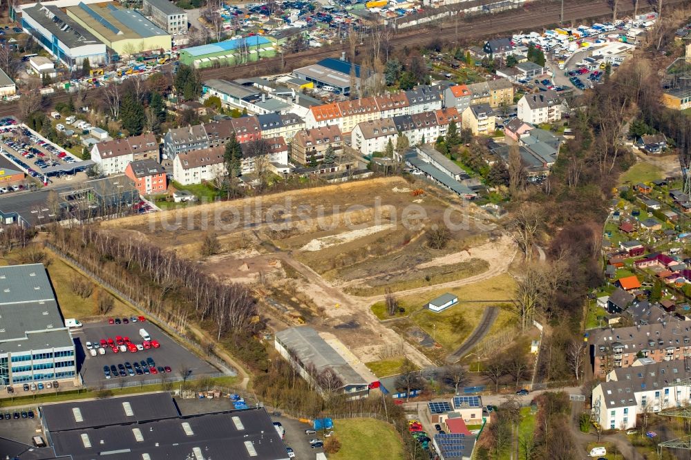 Essen von oben - Baustelle zum Neubau eines IKEA Einrichtungsmarktes an der Bottroper Straße in Essen im Bundesland Nordrhein-Westfalen