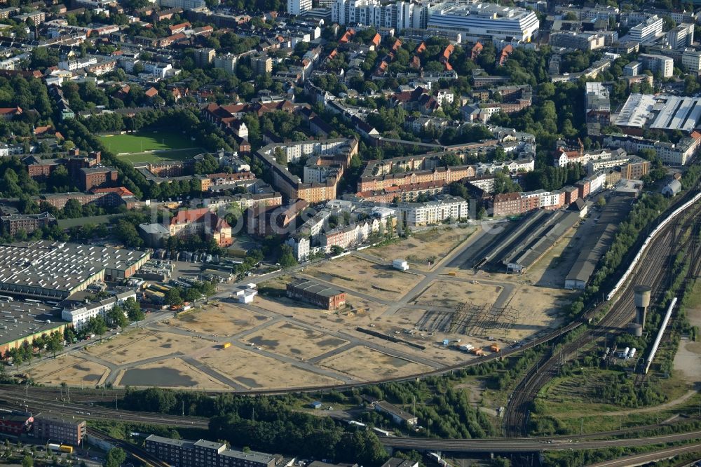 Hamburg aus der Vogelperspektive: Baustelle zum Neubau der Innenstadt Mitte Altona in Hamburg