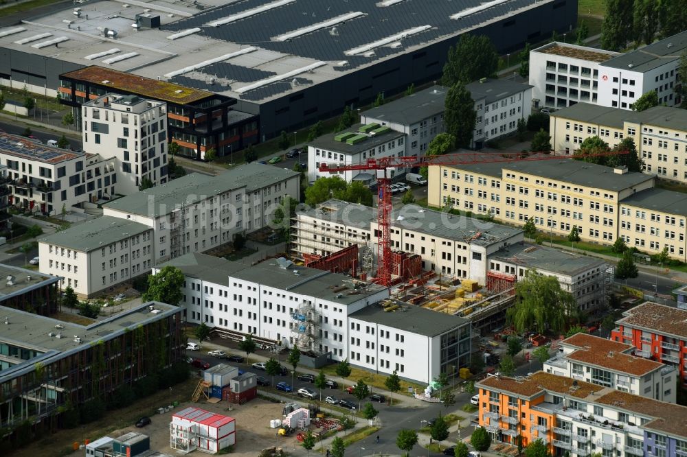 Berlin von oben - Baustelle zum Neubau IRIS Adlershof Zum Großen Windkanal im Ortsteil Adlershof in Berlin, Deutschland