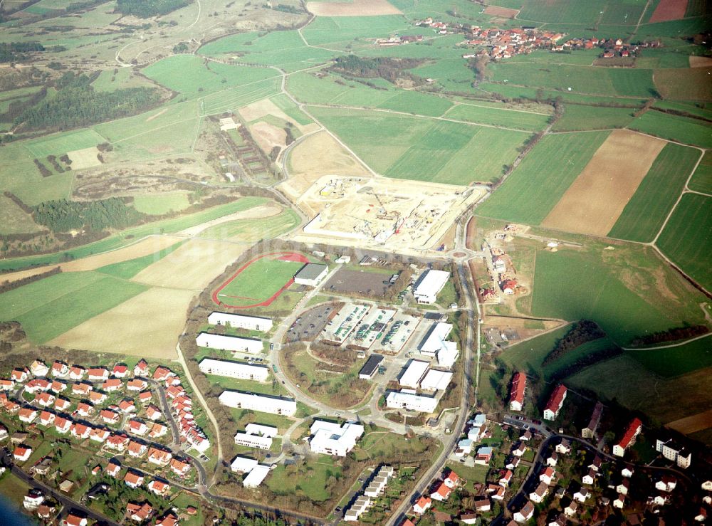 Luftbild Hünfeld - Baustelle zum Neubau der Justizvollzugsanstalt JVA in Hünfeld im Bundesland Hessen, Deutschland