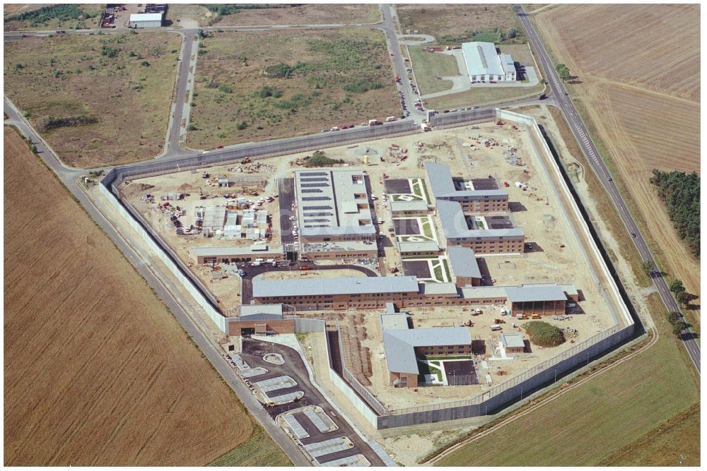 Duben von oben - Baustelle zum Neubau der Justizvollzugsanstalt JVA Luckau-Duben in Duben im Bundesland Brandenburg, Deutschland