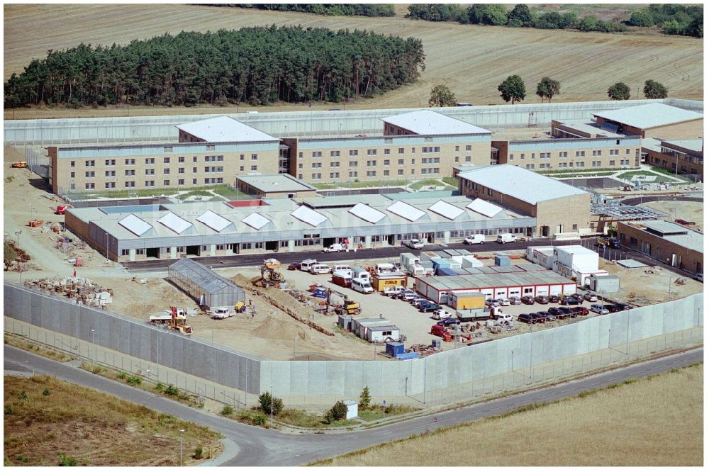 Duben aus der Vogelperspektive: Baustelle zum Neubau der Justizvollzugsanstalt JVA Luckau-Duben in Duben im Bundesland Brandenburg, Deutschland