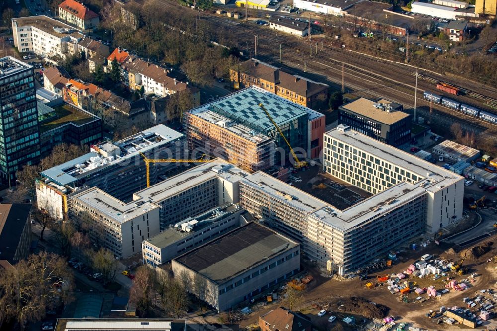 Luftaufnahme Bochum - Baustelle zum Neubau vom Justizzentrum in Bochum im Bundesland Nordrhein-Westfalen