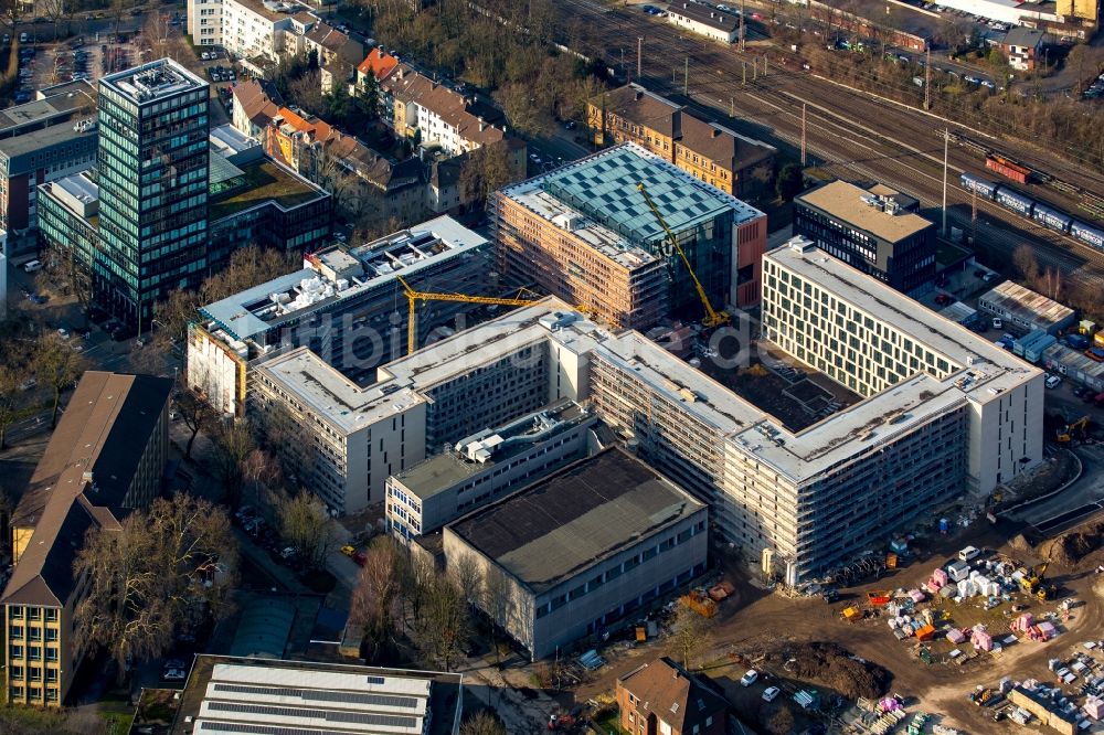 Bochum von oben - Baustelle zum Neubau vom Justizzentrum in Bochum im Bundesland Nordrhein-Westfalen