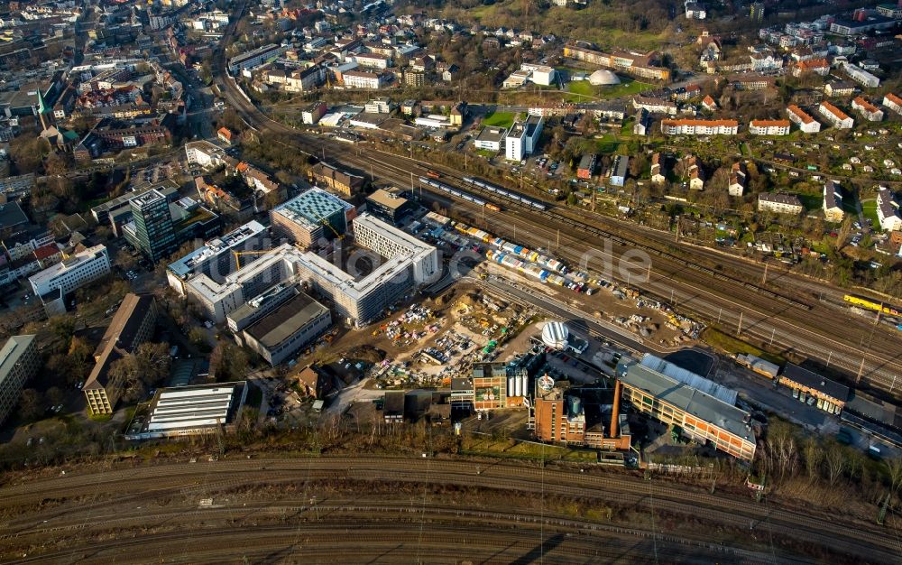 Luftbild Bochum - Baustelle zum Neubau vom Justizzentrum in Bochum im Bundesland Nordrhein-Westfalen