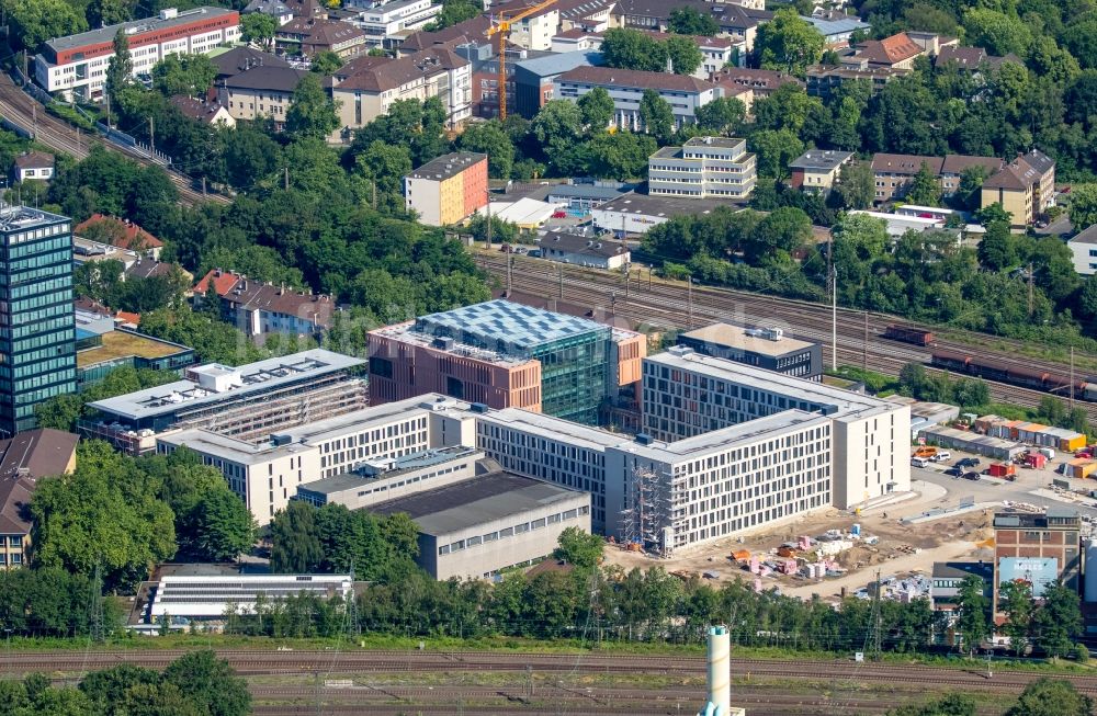 Bochum aus der Vogelperspektive: Baustelle zum Neubau vom Justizzentrum in Bochum im Bundesland Nordrhein-Westfalen