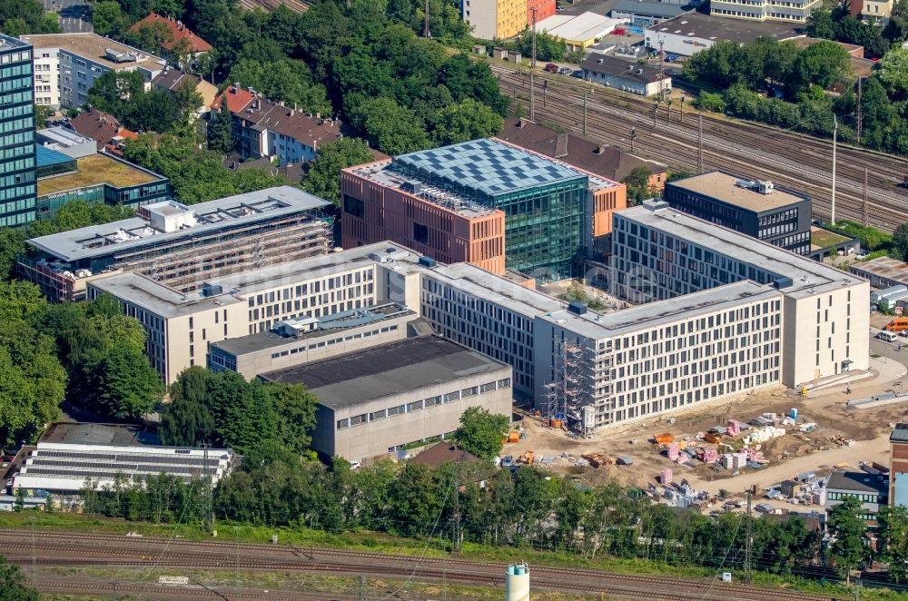 Bochum von oben - Baustelle zum Neubau vom Justizzentrum in Bochum im Bundesland Nordrhein-Westfalen