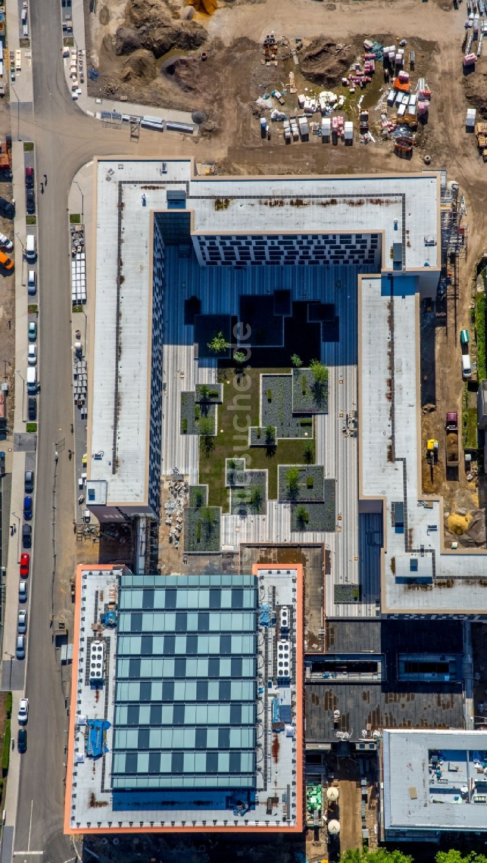 Luftbild Bochum - Baustelle zum Neubau vom Justizzentrum in Bochum im Bundesland Nordrhein-Westfalen