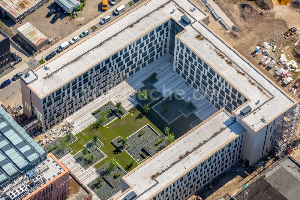 Bochum von oben - Baustelle zum Neubau vom Justizzentrum in Bochum im Bundesland Nordrhein-Westfalen