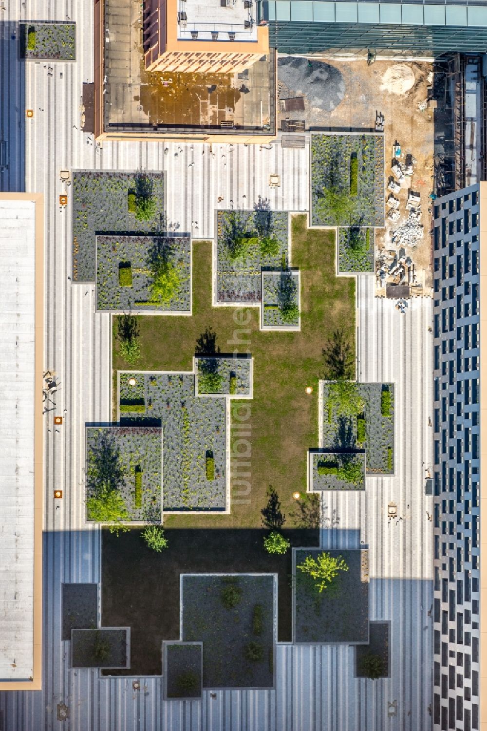 Bochum aus der Vogelperspektive: Baustelle zum Neubau vom Justizzentrum in Bochum im Bundesland Nordrhein-Westfalen