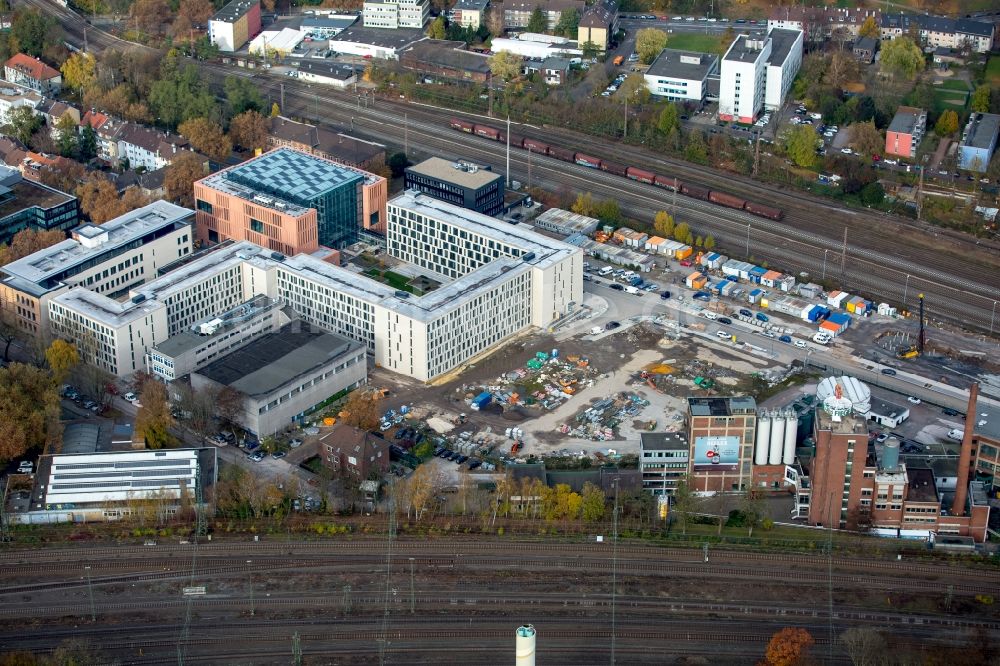 Bochum von oben - Baustelle zum Neubau vom Justizzentrum in Bochum im Bundesland Nordrhein-Westfalen