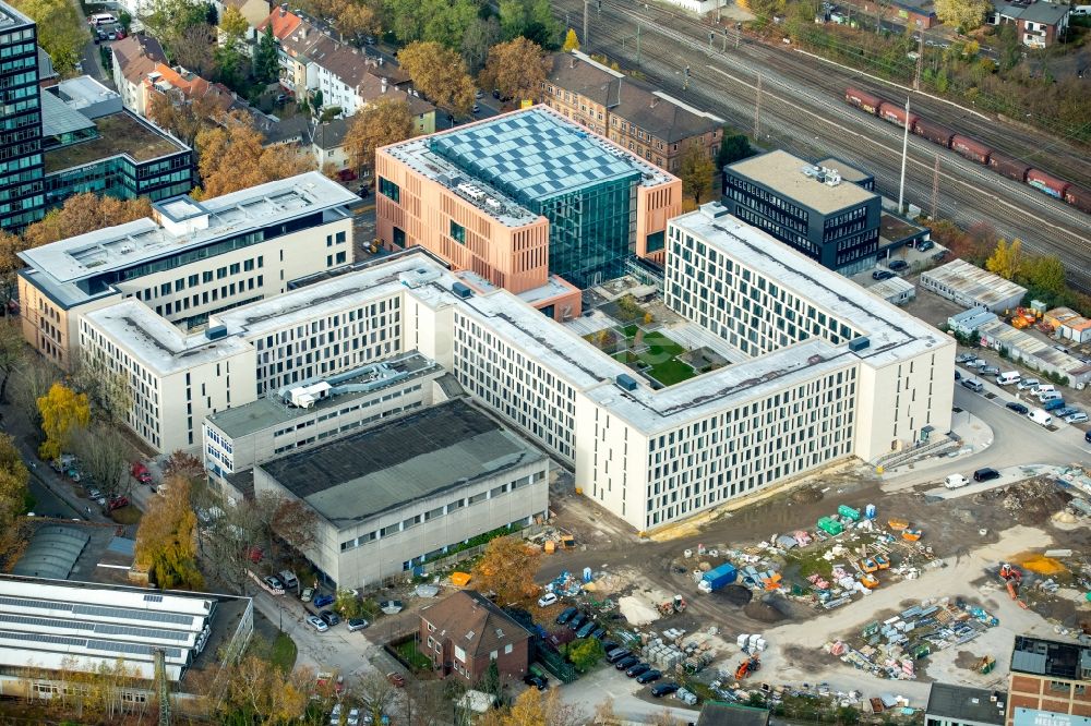 Bochum aus der Vogelperspektive: Baustelle zum Neubau vom Justizzentrum in Bochum im Bundesland Nordrhein-Westfalen