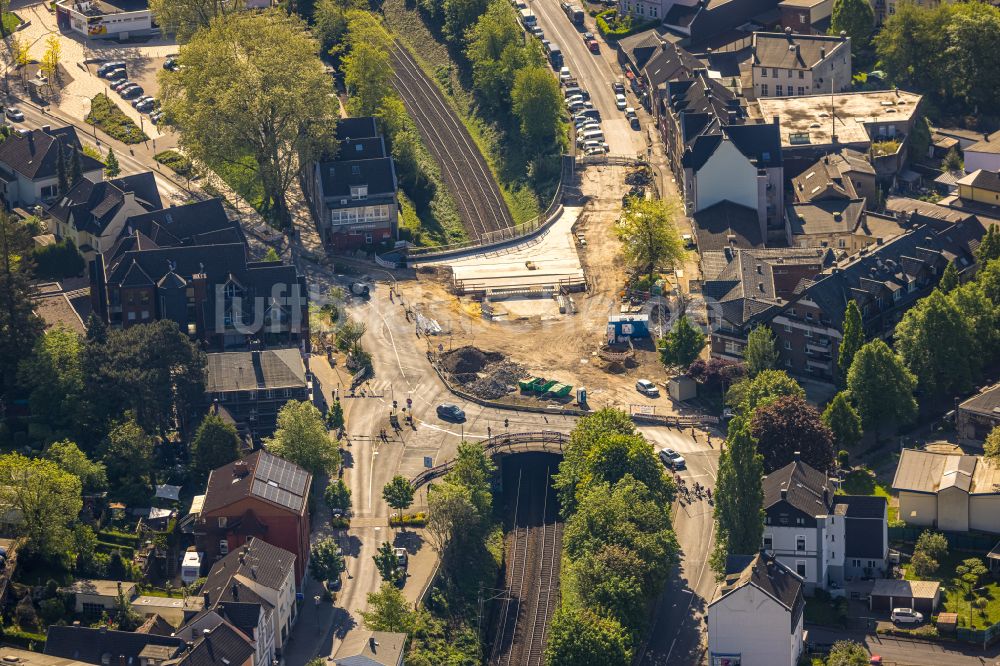 Wetter (Ruhr) aus der Vogelperspektive: Baustelle zum Neubau der Kaiserstraße - Straßenführung in Wetter (Ruhr) im Bundesland Nordrhein-Westfalen, Deutschland