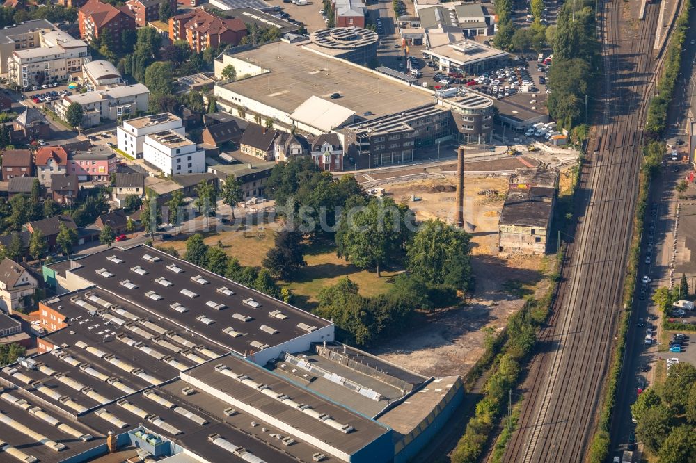 Luftbild Ahlen - Baustelle zum Neubau der Kreisverkehr - Straßenführung am Gebrüder-Kerkmann-Platz in Ahlen im Bundesland Nordrhein-Westfalen, Deutschland