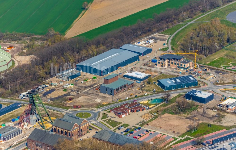 Luftbild Dorsten - Baustelle zum Neubau eines Kunststoffhandel der Kunststoffhandel Rexin GmbH in Dorsten im Bundesland Nordrhein-Westfalen, Deutschland