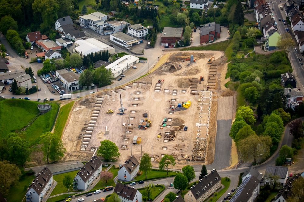 Ennepetal aus der Vogelperspektive: Baustelle zum Neubau von Lager- und Werks- Hallen an der Gewerbestraße in Ennepetal im Bundesland Nordrhein-Westfalen