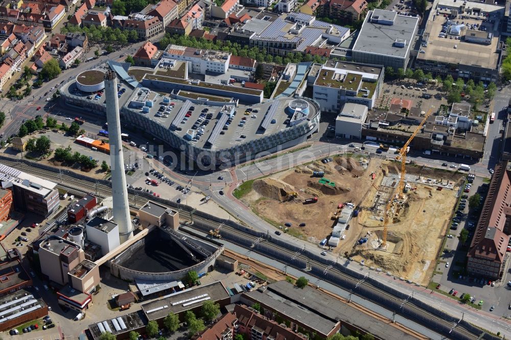 Luftbild Erlangen - Baustelle zum Neubau eines Landratsamtes für den Landkreis Erlangen-Höchstadt in Erlangen im Bundesland Bayern